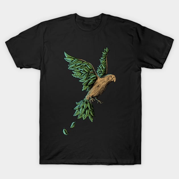 wood bird T-Shirt by coffeeman